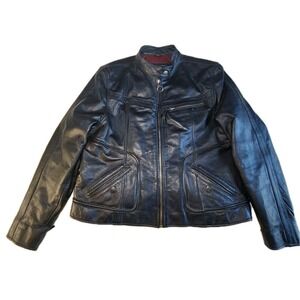 FLYING BIKES OAKWOOD Leather Jacket Womens XXL Black Thinsulate Motercycle Biker